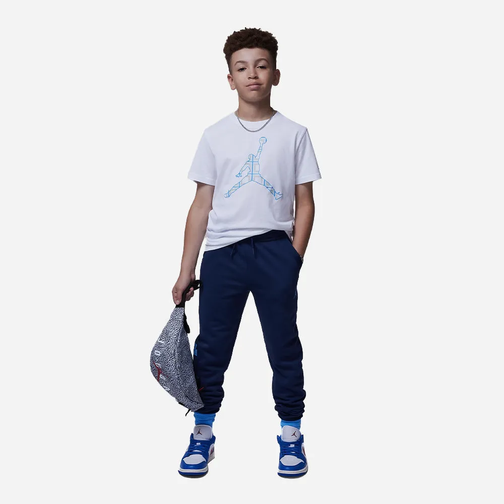 Áo Thun Bé Trai Jordan Jm Plaid Print Short Sleeve - Trắng