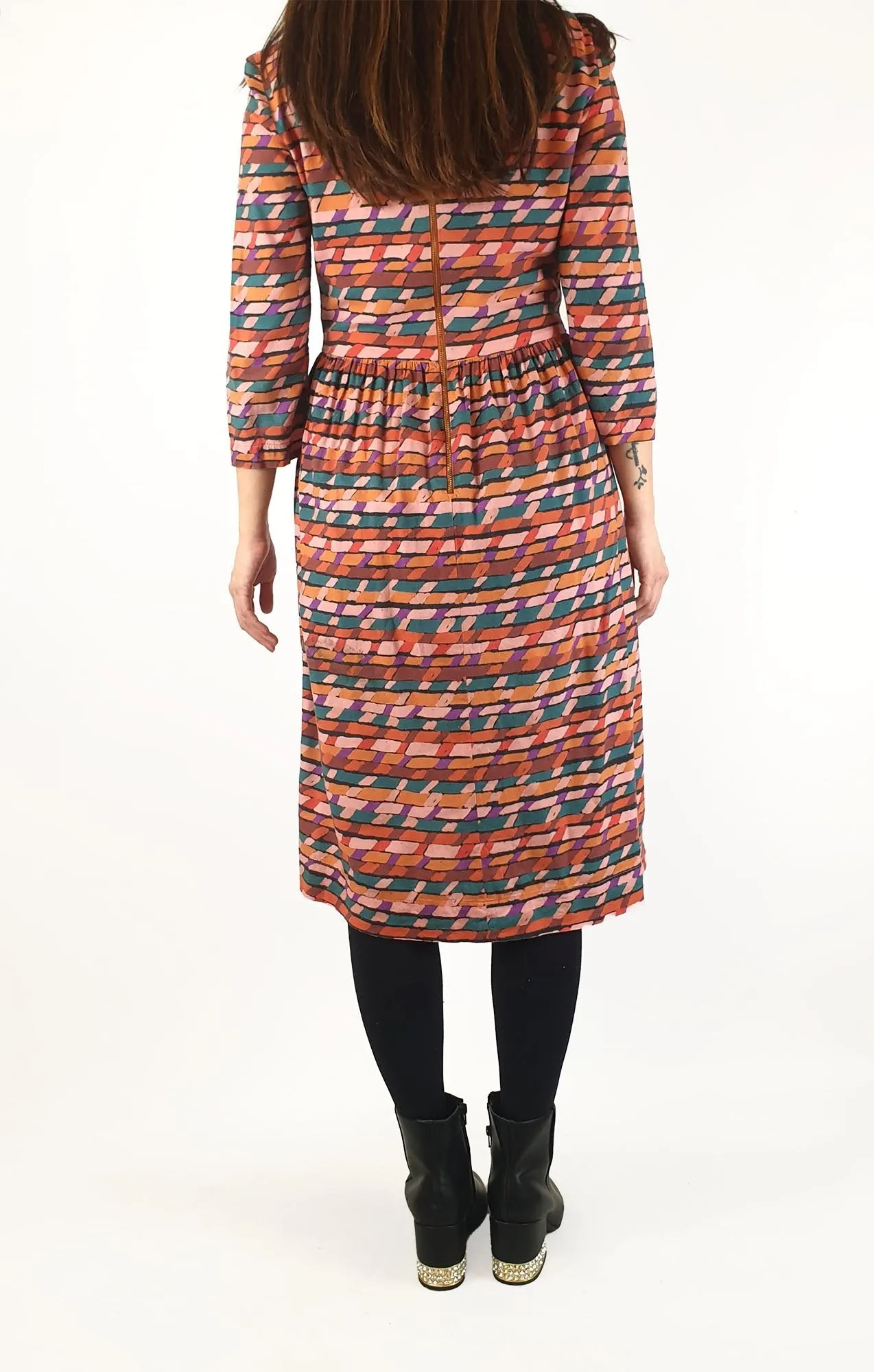 Obus colourful long sleeve dress size 2, best fits 10