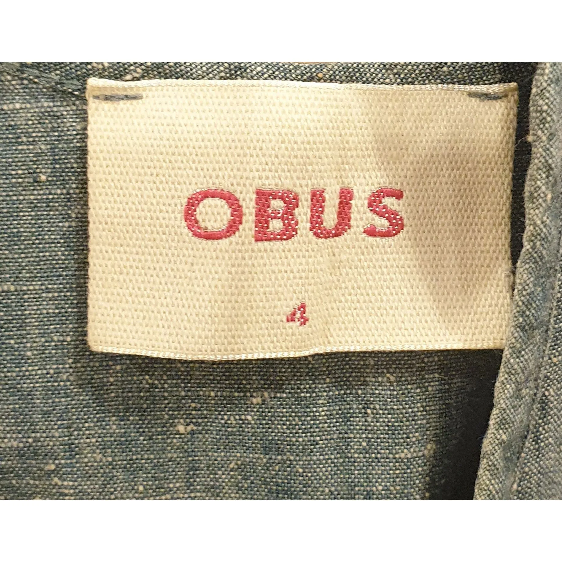 Obus denim look 100%  cotton sleeveless dress with white flecks size 4 (best fits size 12)