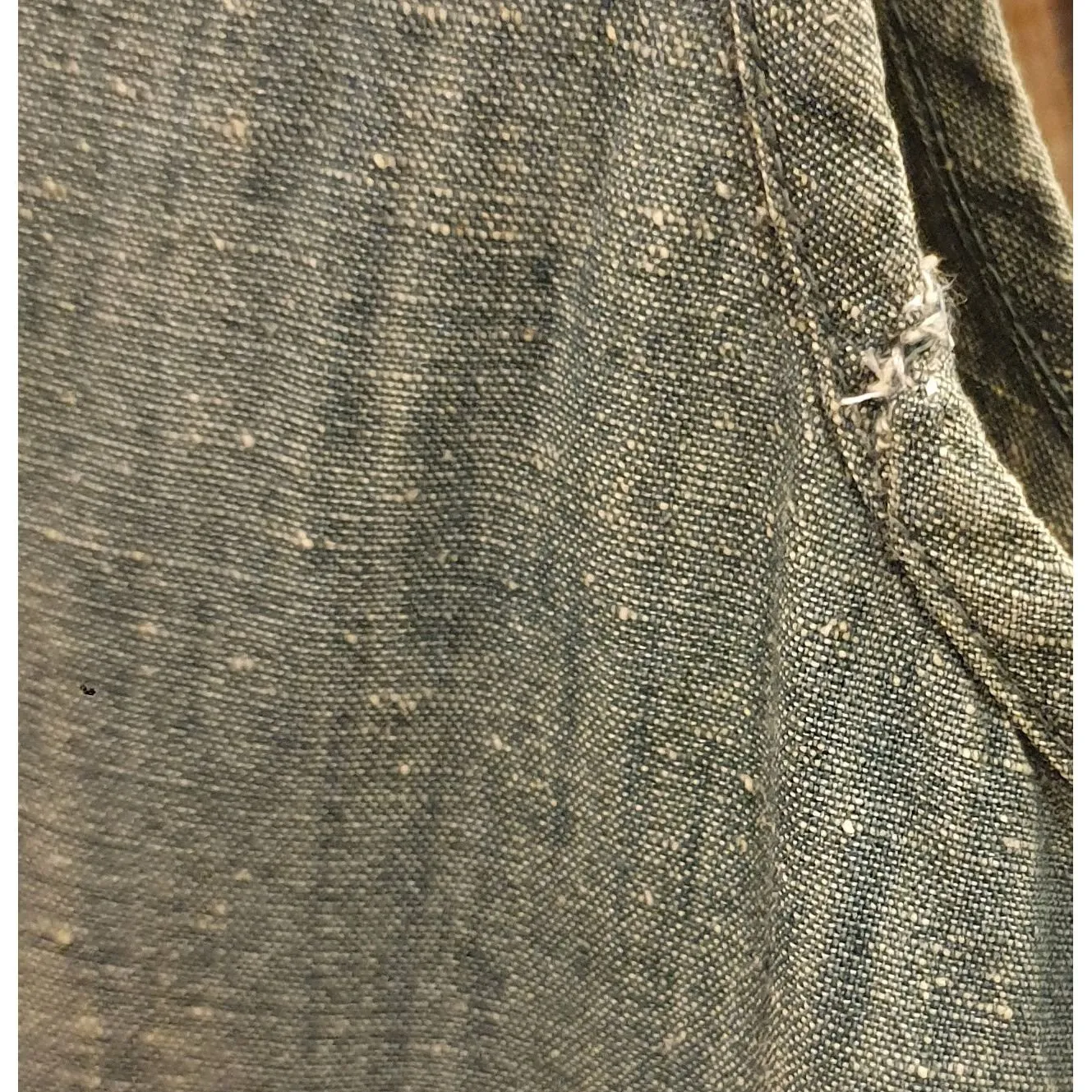 Obus denim look 100%  cotton sleeveless dress with white flecks size 4 (best fits size 12)