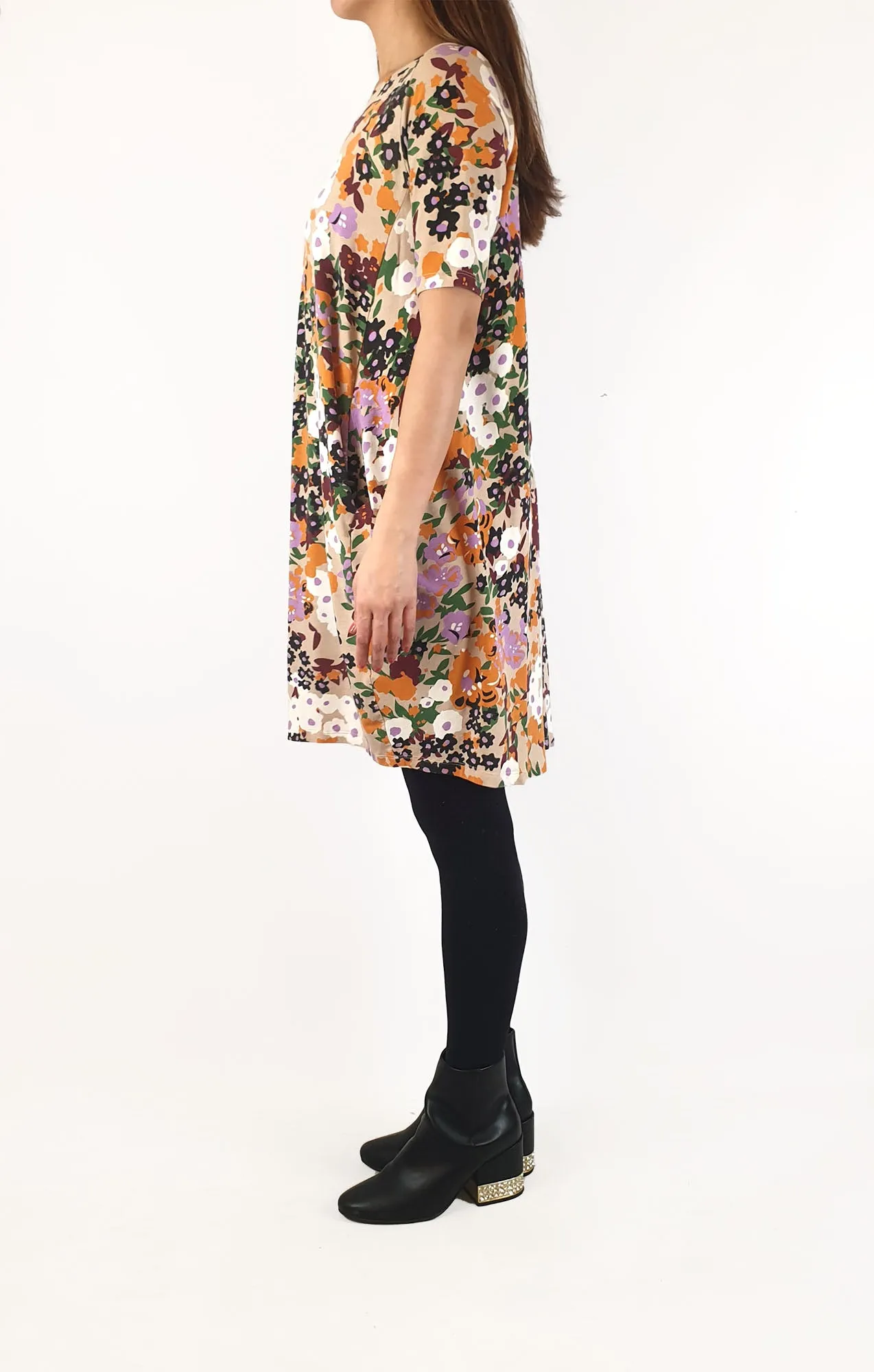 Obus floral half sleeve dress size 2, best fits 10