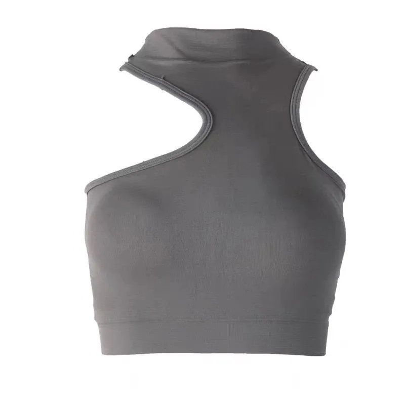 Off Shoulder Crop Top with Built-In Bra