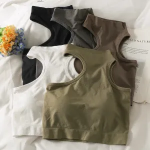 Off Shoulder Crop Top with Built-In Bra