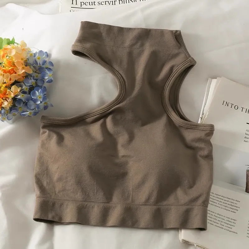 Off Shoulder Crop Top with Built-In Bra