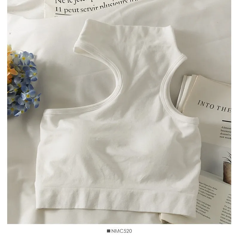 Off Shoulder Crop Top with Built-In Bra