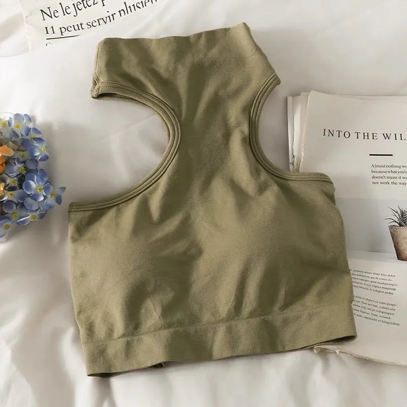 Off Shoulder Crop Top with Built-In Bra