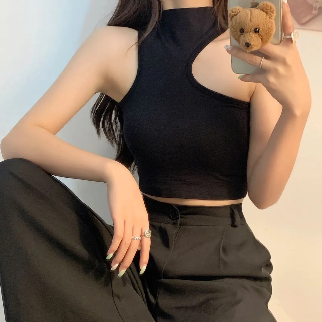 Off Shoulder Crop Top with Built-In Bra
