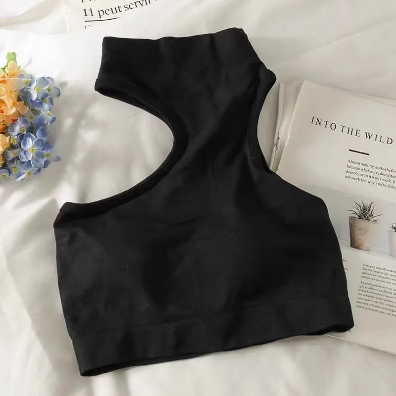 Off Shoulder Crop Top with Built-In Bra