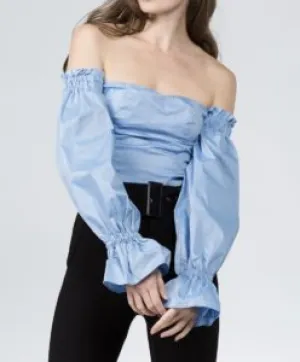 Off The Shoulder Bishop Sleeve Crop Top