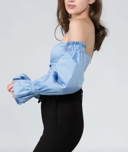 Off The Shoulder Bishop Sleeve Crop Top