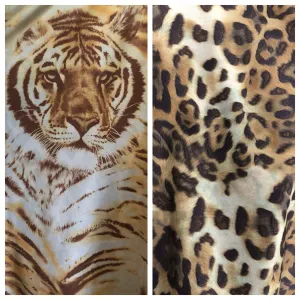 OFF THE SHOULDER CROP TOP BROWN TIGER/LEOPARD