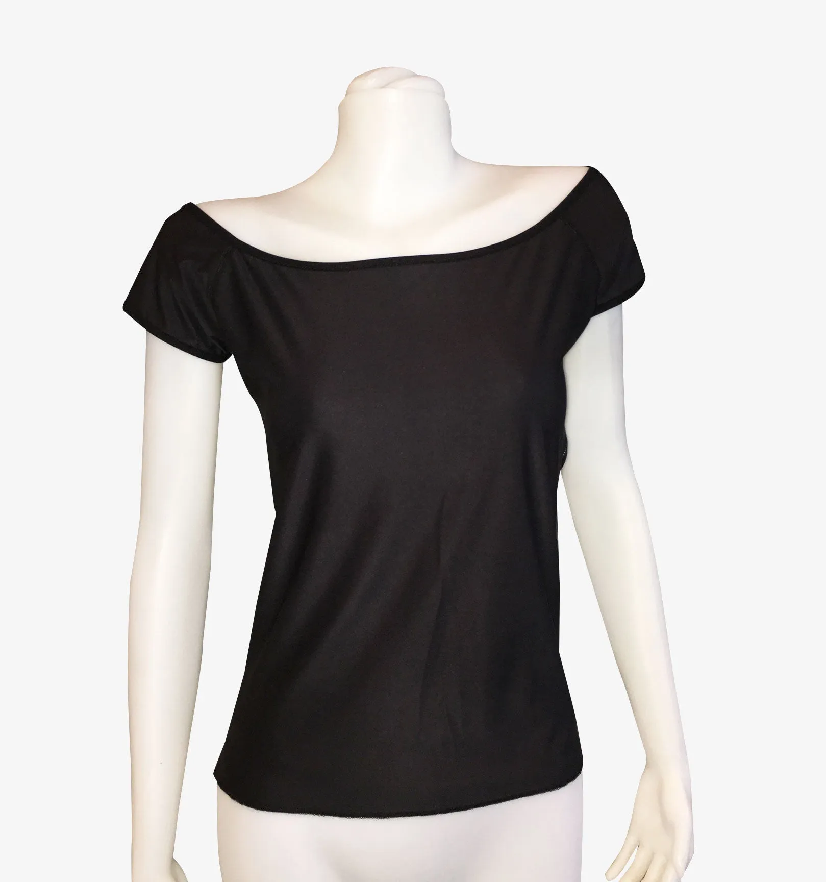 OFF THE SHOULDER TOP BLACK LACE/BLACK
