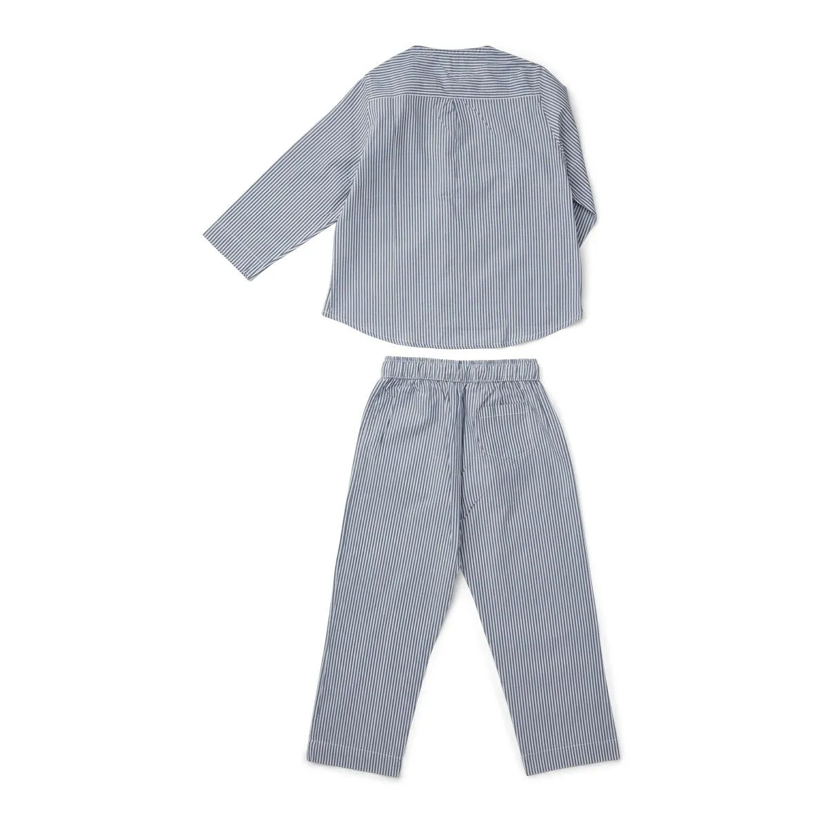 Olly Pyjamas Set - Y/D stripe: Blue wave/white