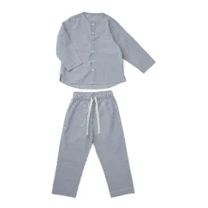 Olly Pyjamas Set - Y/D stripe: Blue wave/white
