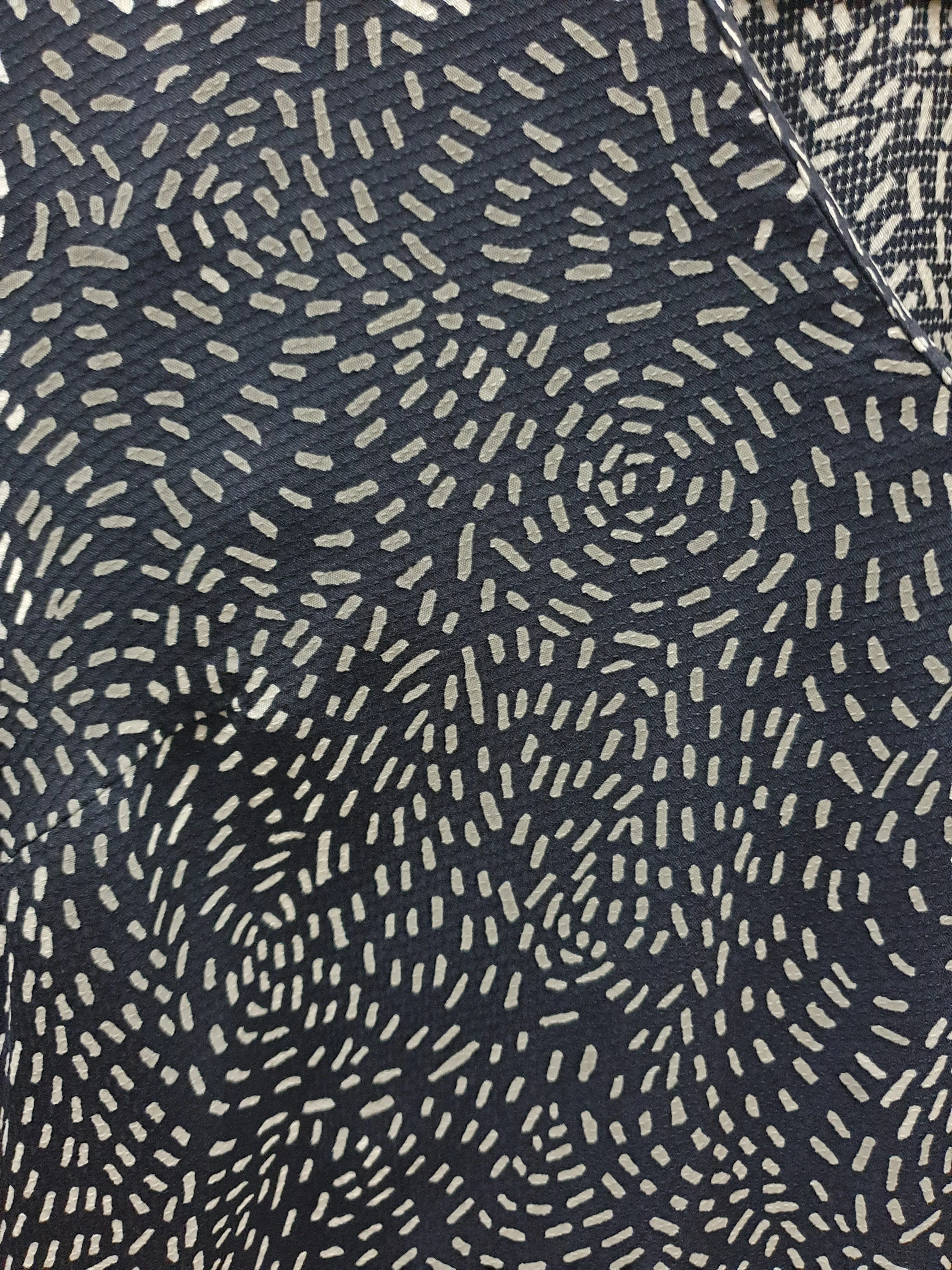 Once Was navy print long sleeve dress size 2, best fits 10