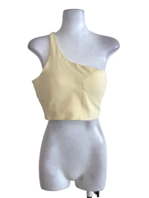 One Shoulder Yellow Crop Top
