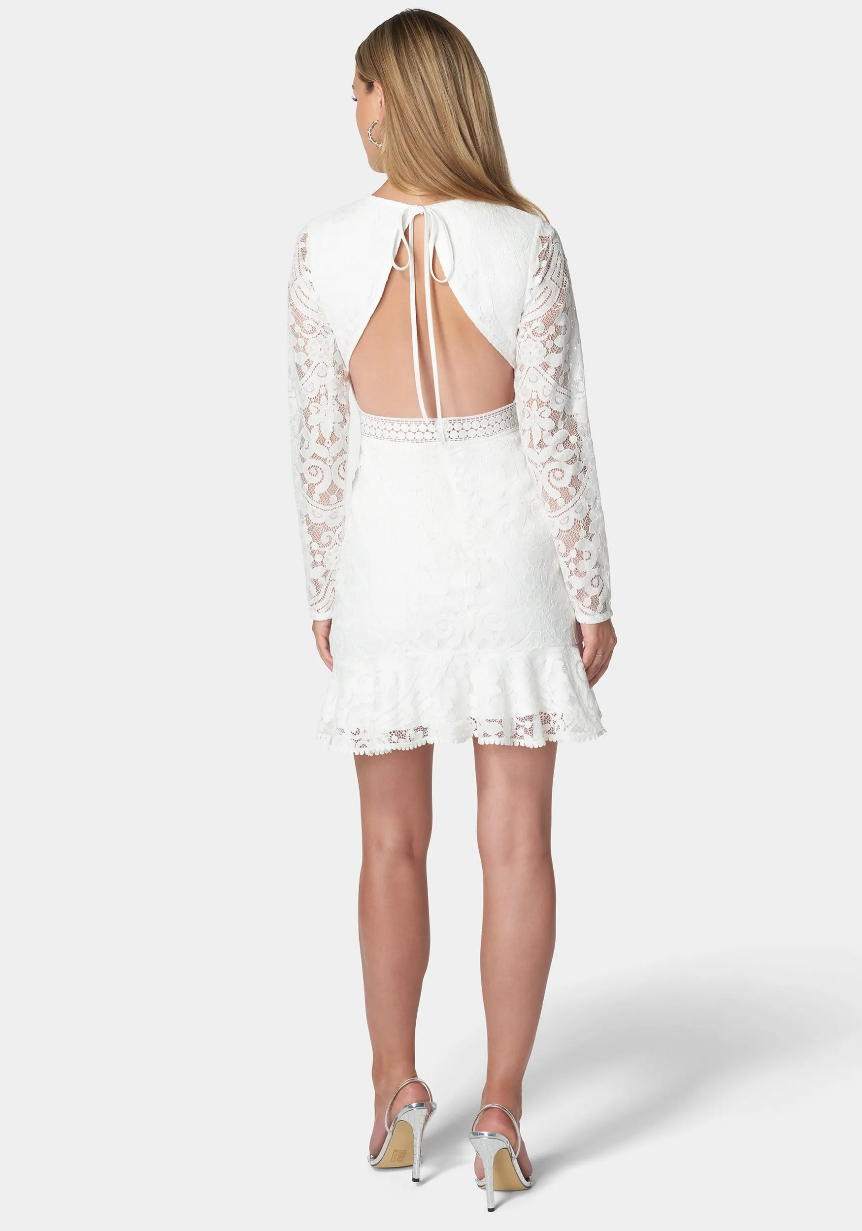 Open Back Lace Mini Dress
