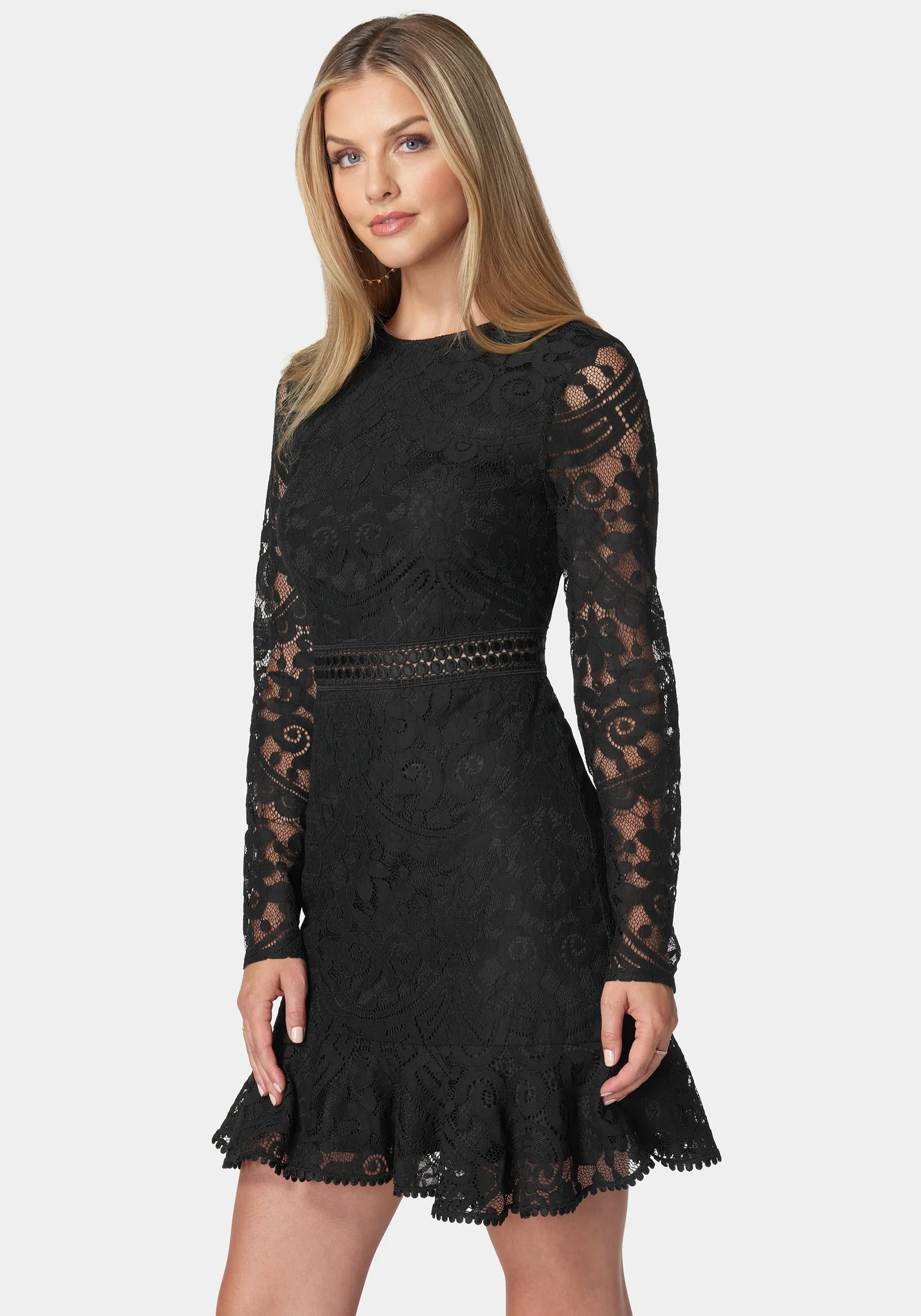 Open Back Lace Mini Dress
