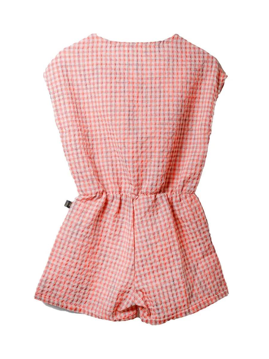 Orange Gingham Checker Playsuit