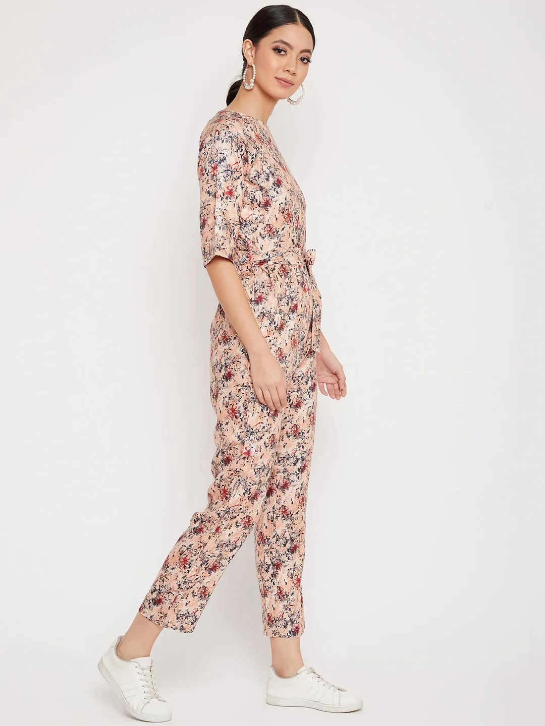 Orange Printed Jumpsuit