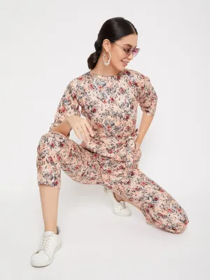 Orange Printed Jumpsuit