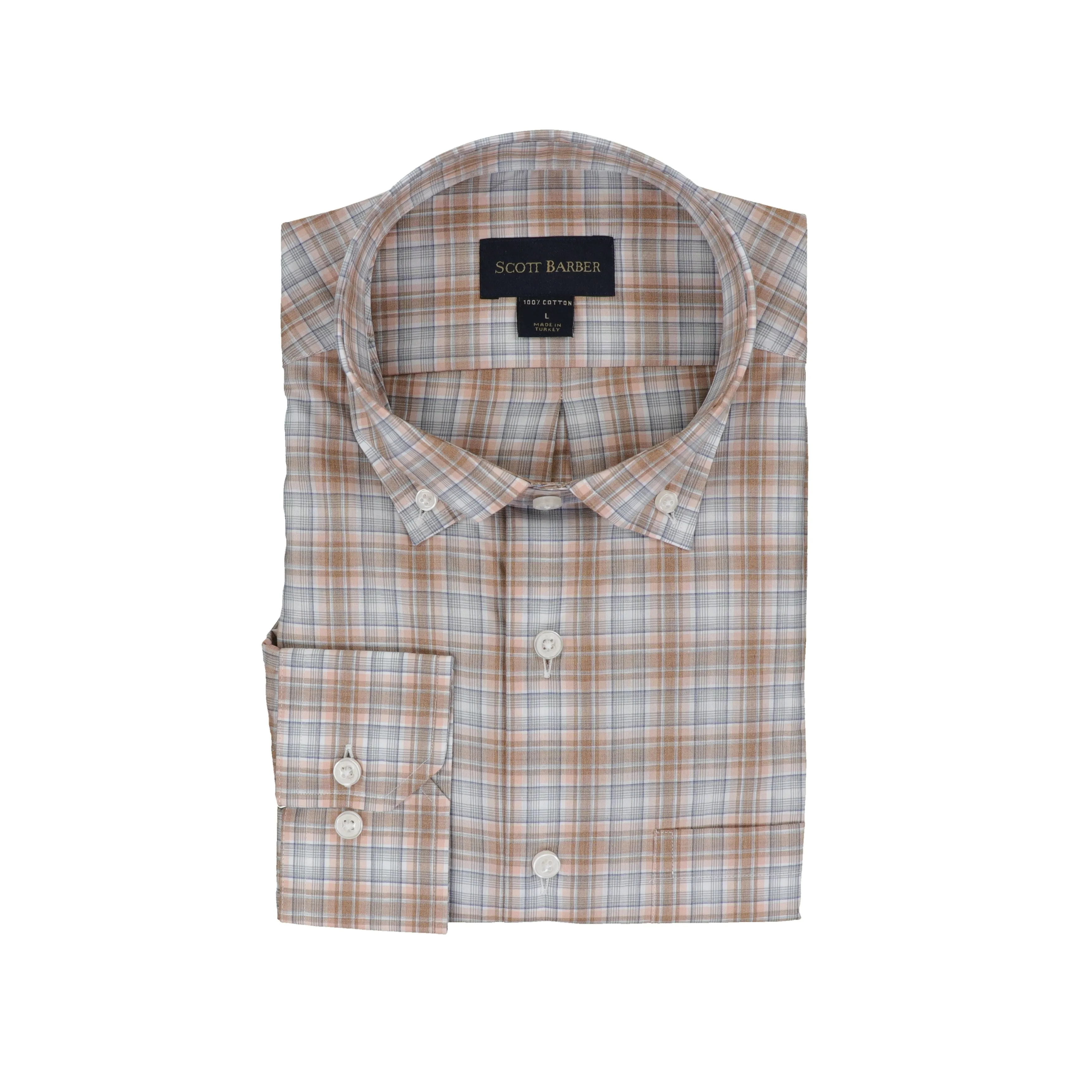 Organic Cotton Plaid in Peach