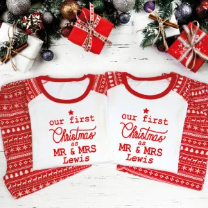 Our First Christmas as Mr and Mrs Matching Pyjamas