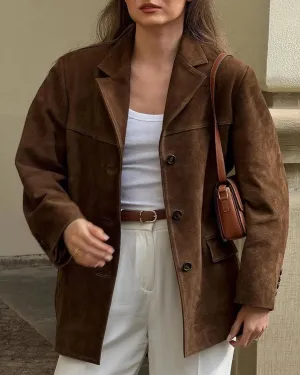 Oversized Faux Leather Blazer | Vintage-Inspired | Effortlessly Chic