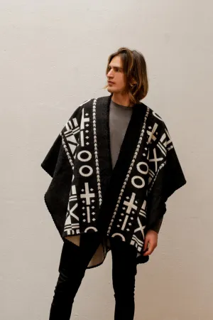 OX Black and White Poncho