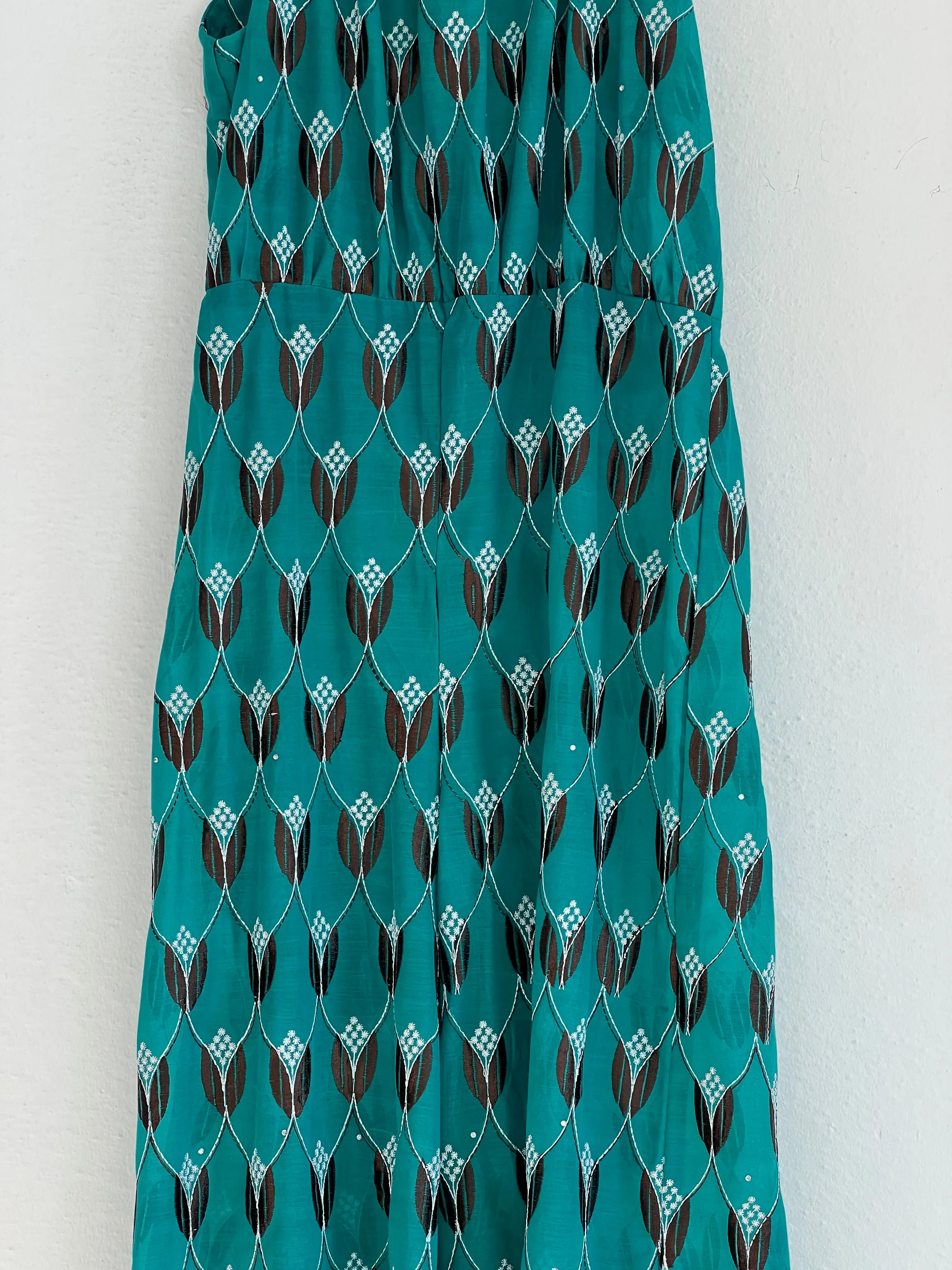 Oya Palazzo Jumper - Teal/Brown