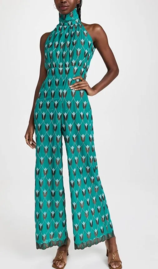 Oya Palazzo Jumper - Teal/Brown