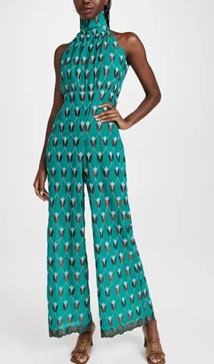 Oya Palazzo Jumper - Teal/Brown