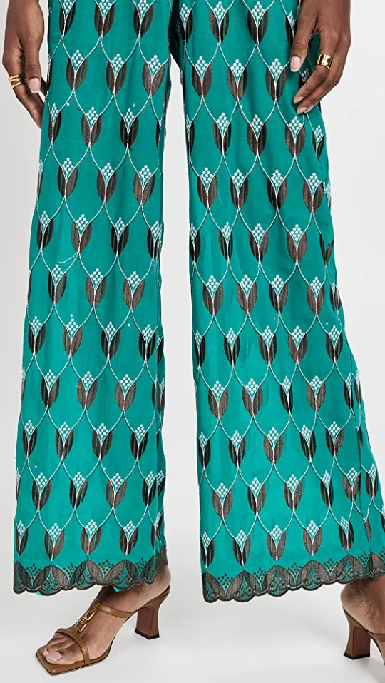 Oya Palazzo Jumper - Teal/Brown