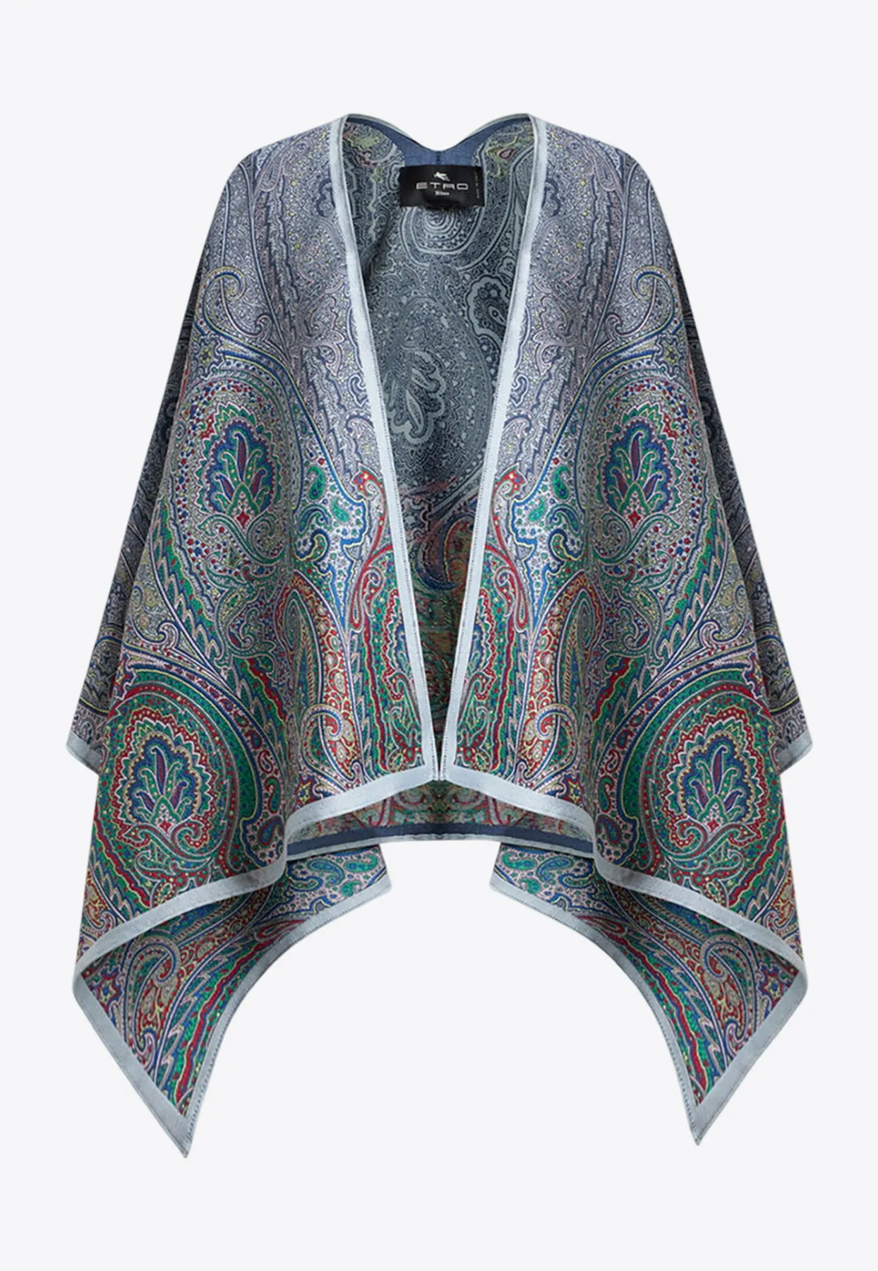 Paisley Jacquard Wool-Blend Cape