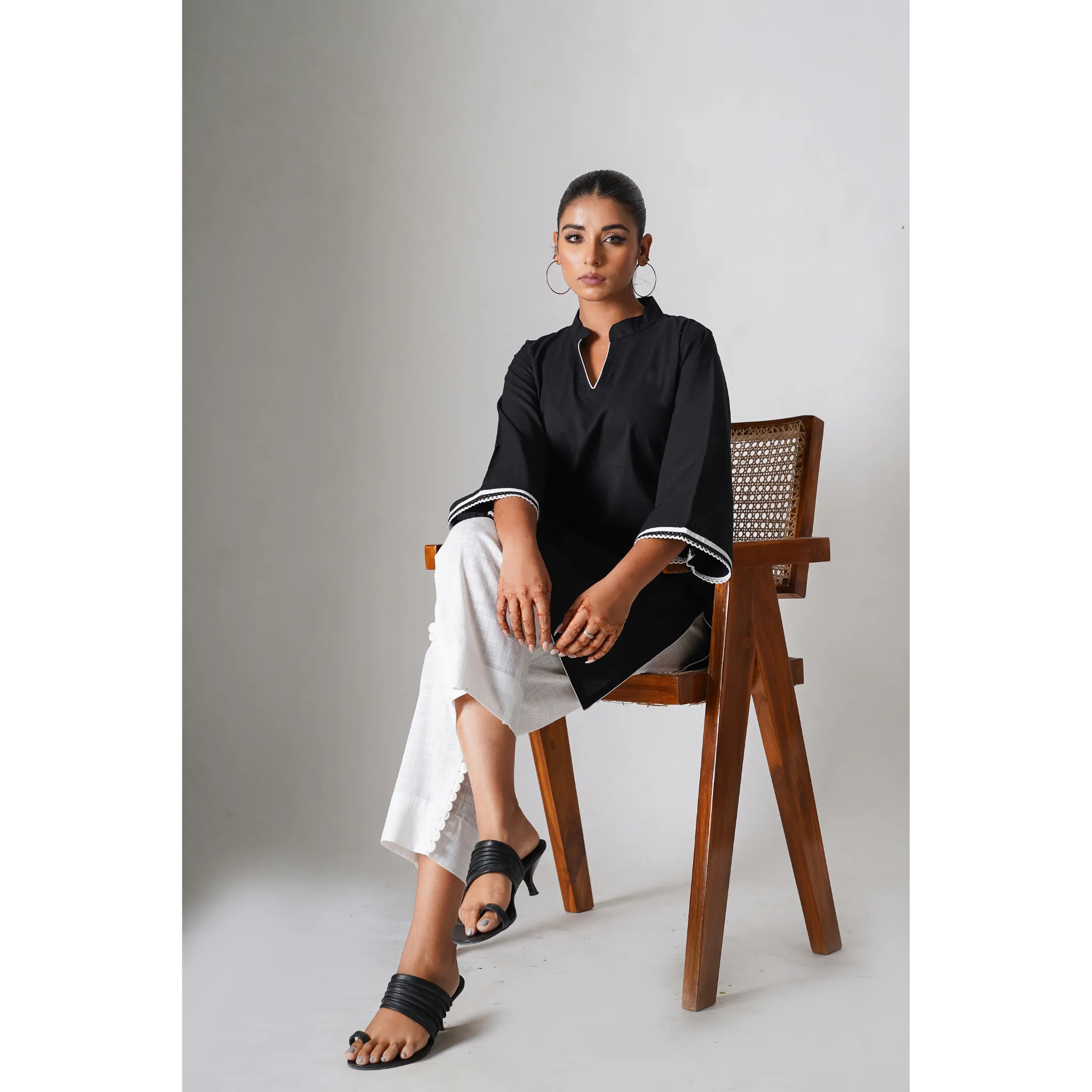 Pants Combo - Black & White ( WITH POTLI BUTTONS )