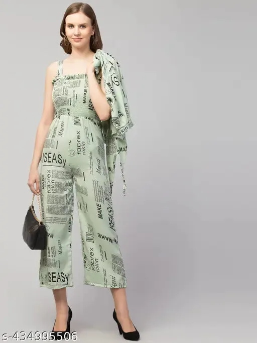 Paperprint Trendy Designer Jumpsuit for girls and women Green
