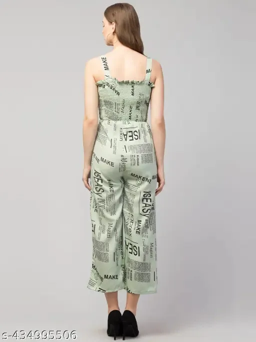 Paperprint Trendy Designer Jumpsuit for girls and women Green