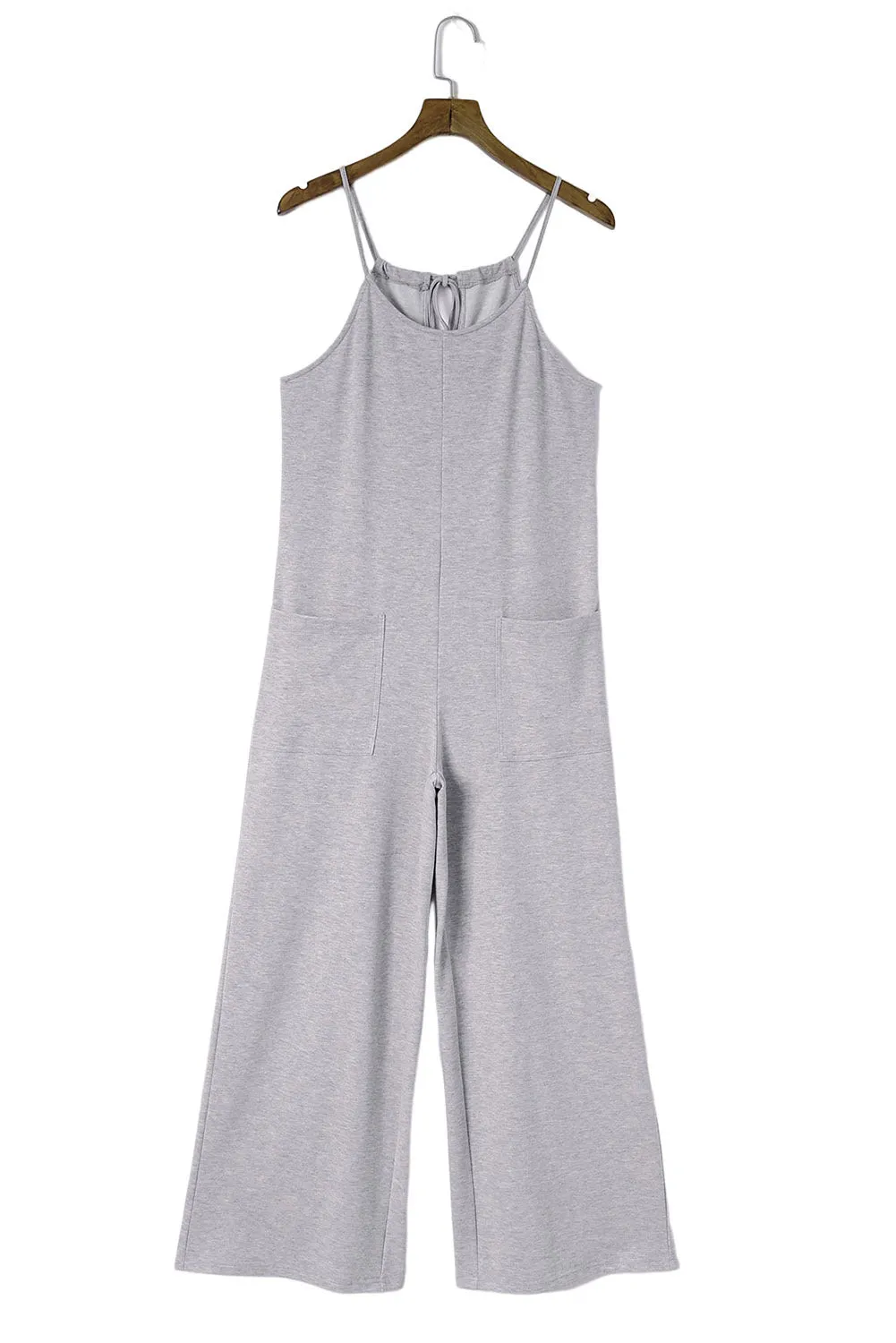 Patch Pockets Spaghetti Strap Wide Leg Jumpsuit