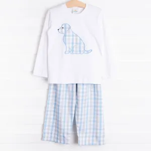 Pawcious Pant Set, Blue Plaid