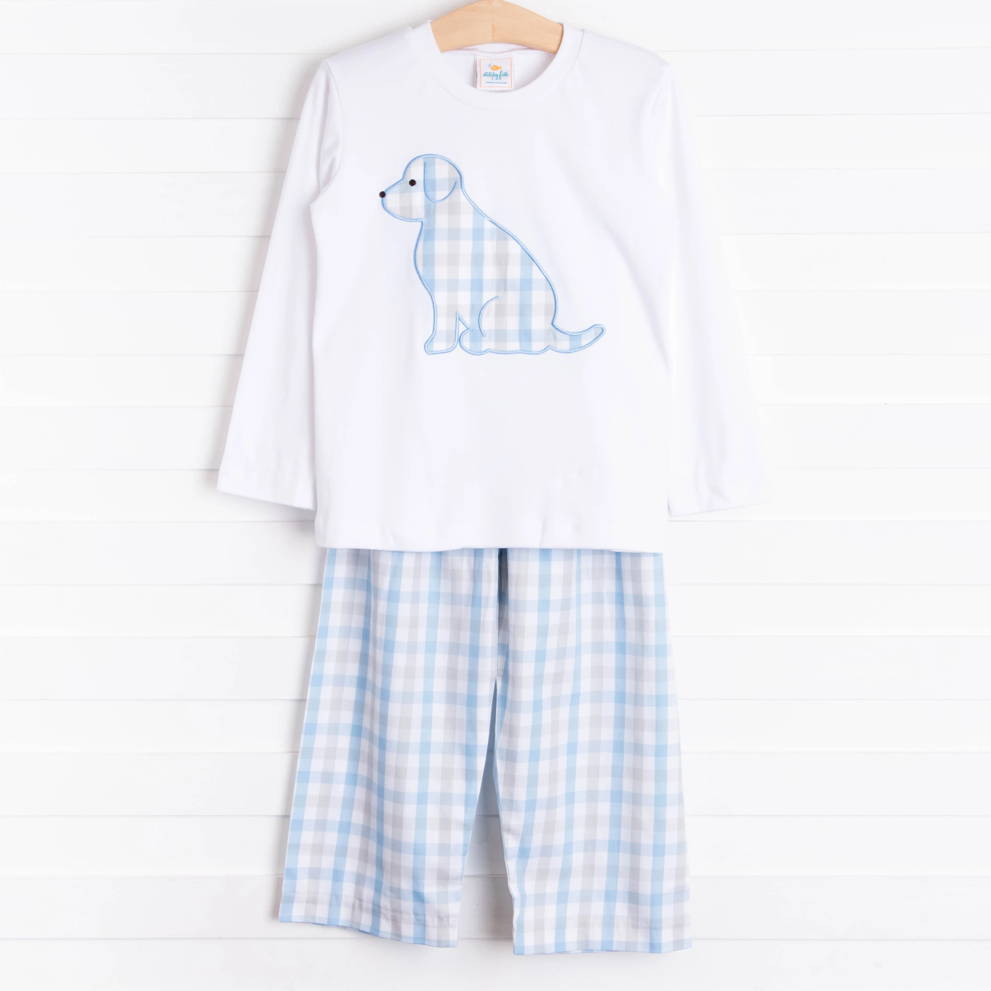 Pawcious Pant Set, Blue Plaid