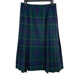 PENDLETON Celebration Tartan Plaid Wool pleated Maxi skirt Size 8