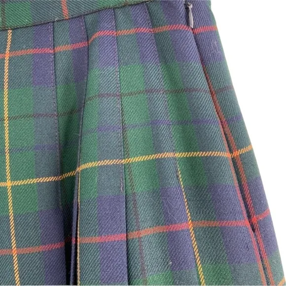 PENDLETON Celebration Tartan Plaid Wool pleated Maxi skirt Size 8