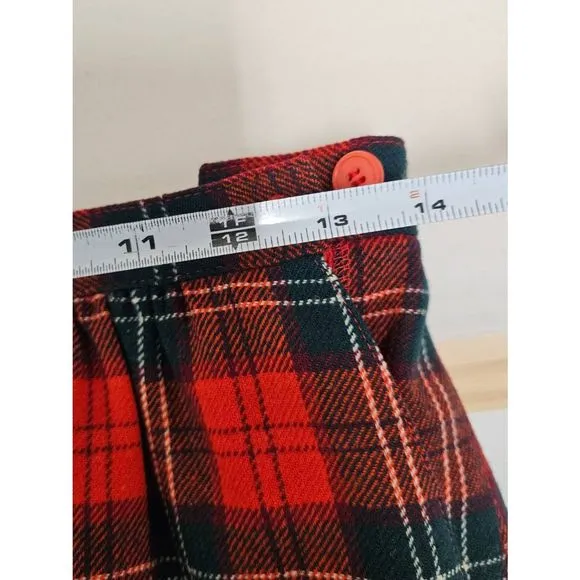 Pendleton Red Tartan Plaid Wool Vintage Skirt size 10