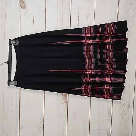 Pendleton Vintage Black Wool Plaid Midi Skirt - Size 8P