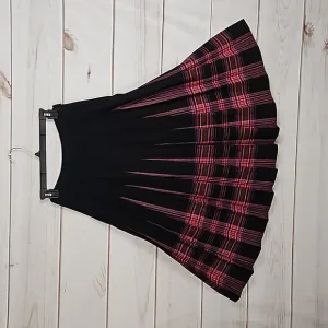 Pendleton Vintage Black Wool Plaid Midi Skirt - Size 8P