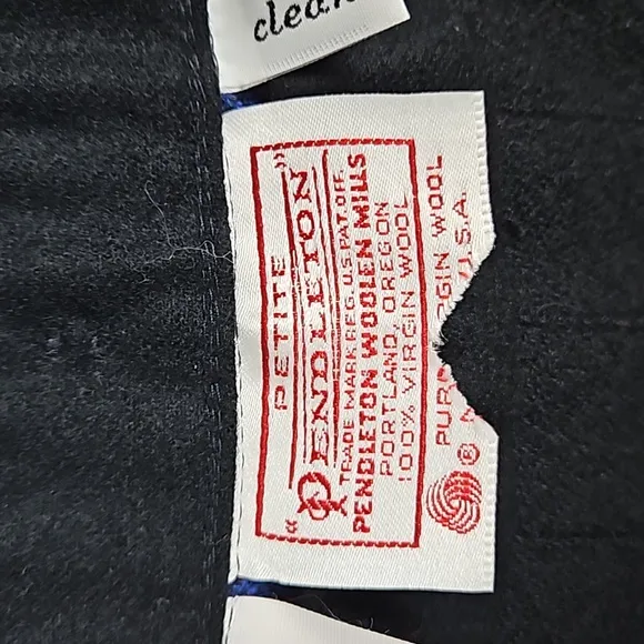 Pendleton Vintage Black Wool Plaid Midi Skirt - Size 8P