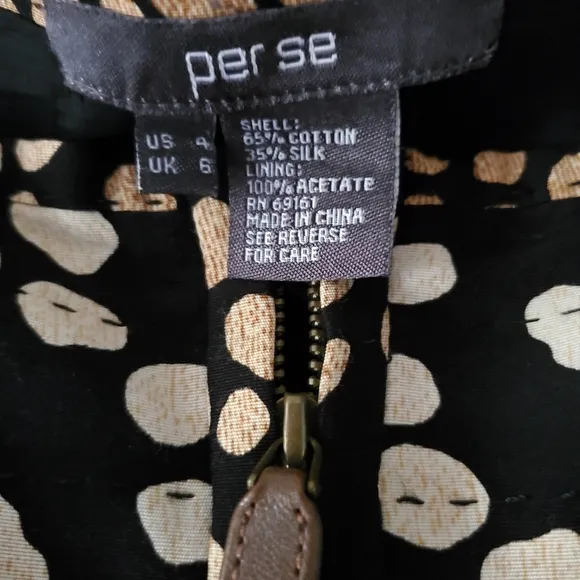 Per Se Animal Print Two-way Zip Mini Skirt Size 4