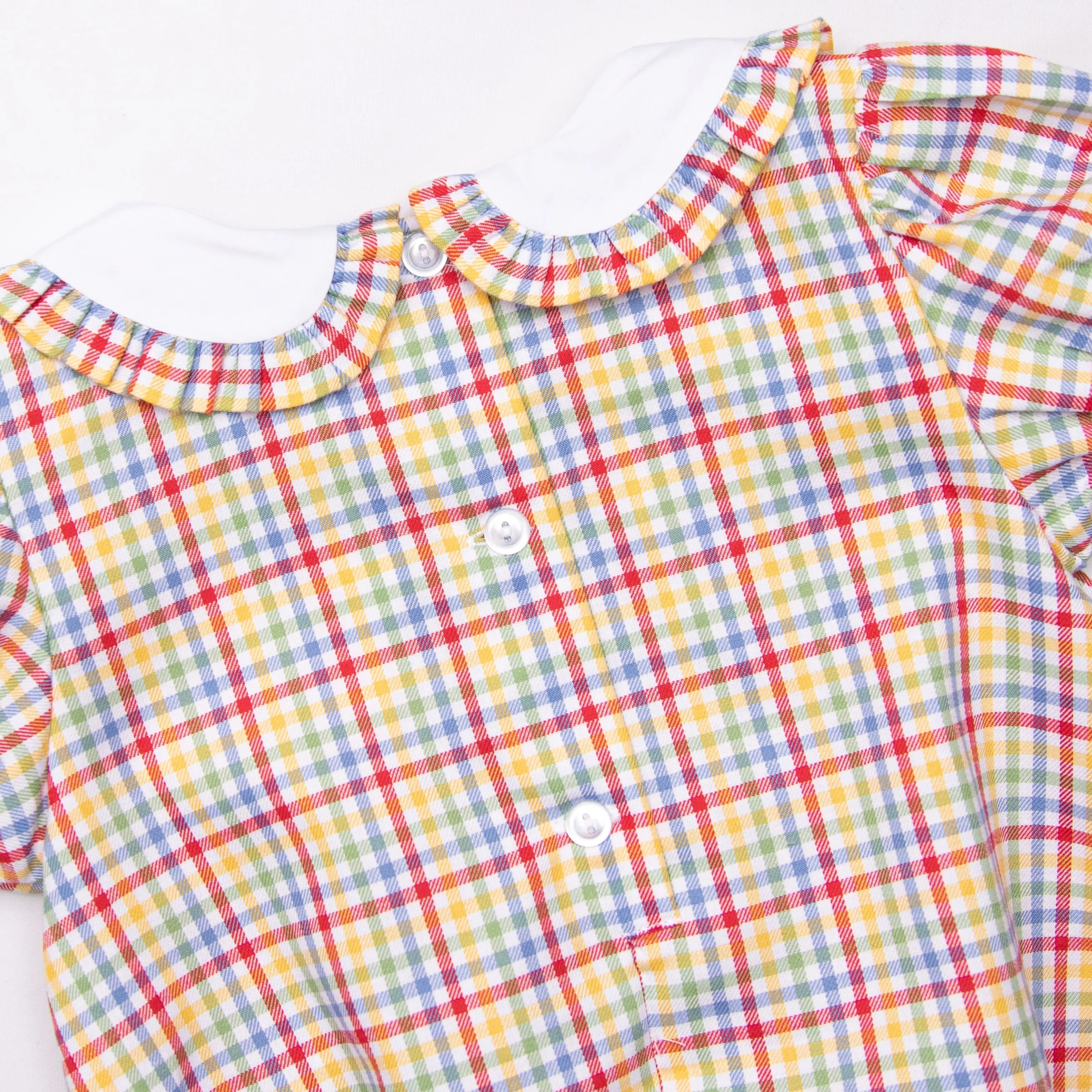 Perfect Grade Plaid Smocked Bubble, Red