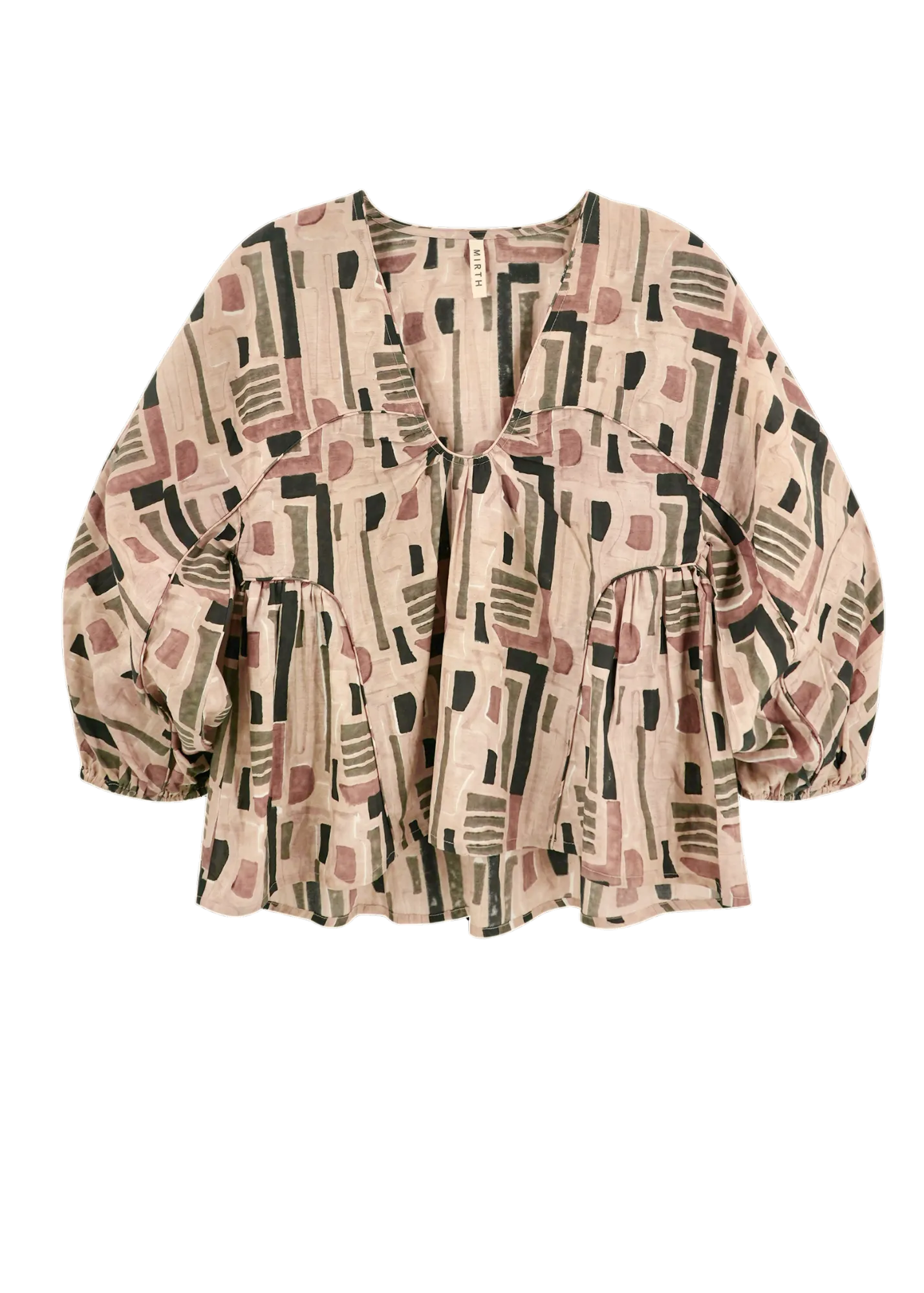 Petaluma Blouse in Sand Labyrinth