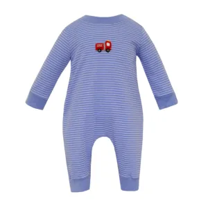 Petit Bebe Firetruck Romper - Periwinkle Blue